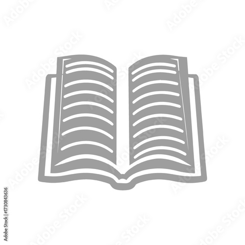 Open Book Icon Silhouette Illustration