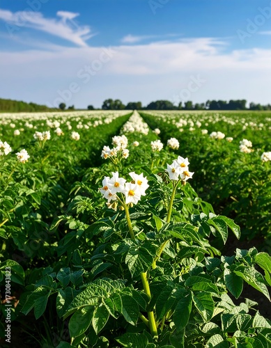 Potato field in bloom