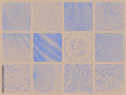 Cobweb or spider web. Connection structure. Abstract science or technology background. 3D grid surface. Cover design template. Vector illustration for card, banner, flyer, poster or brochure.