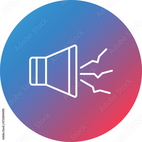 Noise Pollution Line Gradient Circle Background Icon