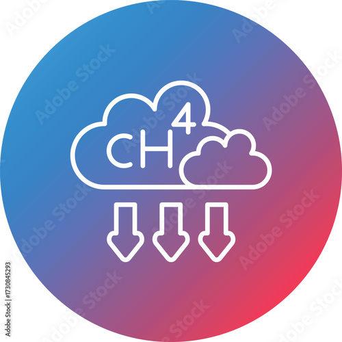 Methane Line Gradient Circle Background Icon