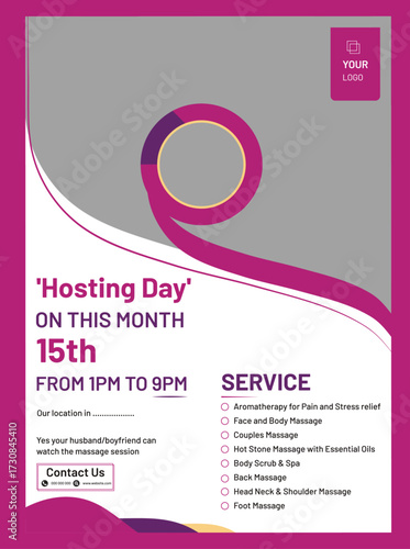 Spa Day Massage Service Promotional Flyer