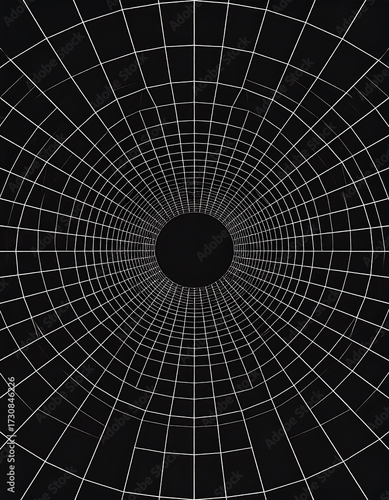 Fototapeta premium Abstract Grid Tunnel Design.