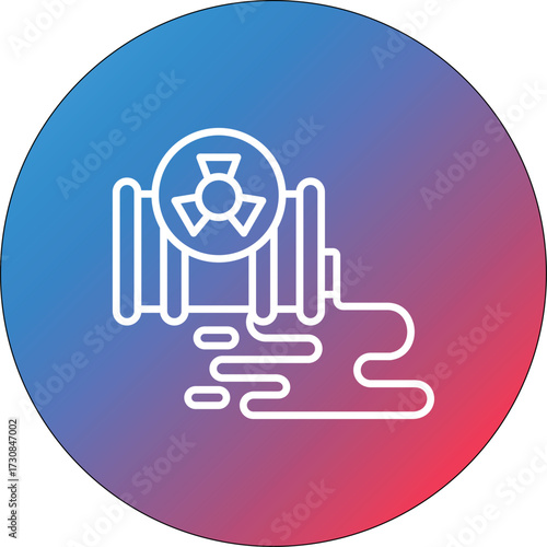 Chemical Spill Line Gradient Circle Background Icon