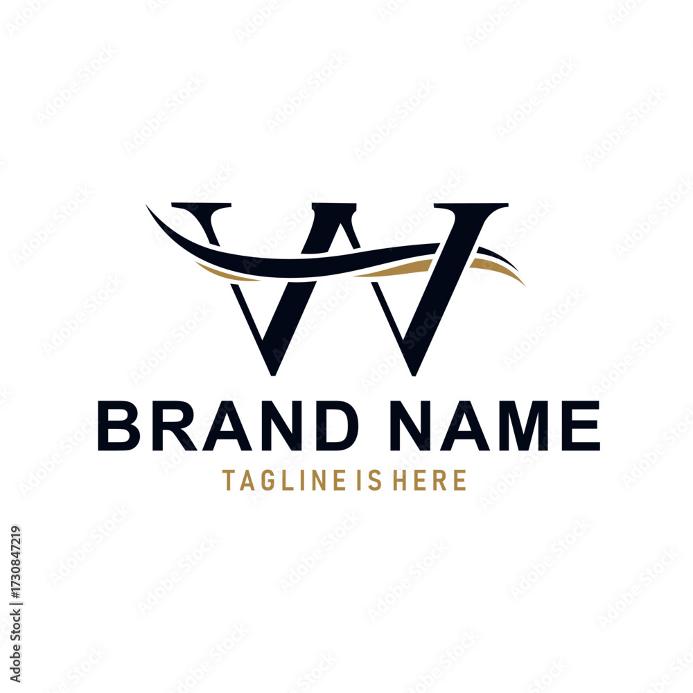 Fototapeta premium Luxury W Logo Design
