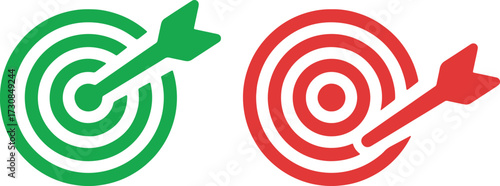 target, dartboard, arrow, bullseye, goal, objective, success, failure, hit, miss, accuracy, precision, aim, strategy, game, sport, competition, symbol, icon, illustration, graphic, design, green, red,