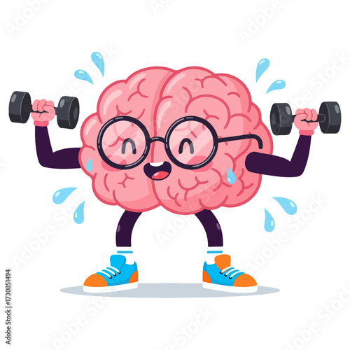Brain Exercising with Dumbbells - Mental Fitness and Health.