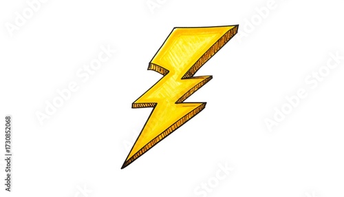 Hand-drawn yellow lightning bolt