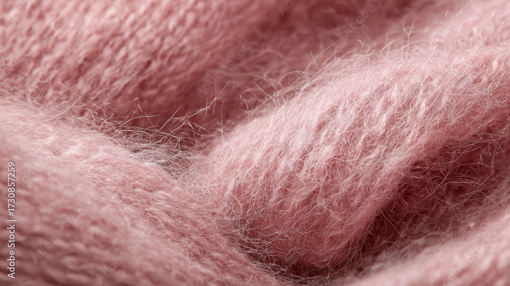 Fototapeta premium Soft mohair sweater fabric in dusty rose pink. Delicate fuzzy texture