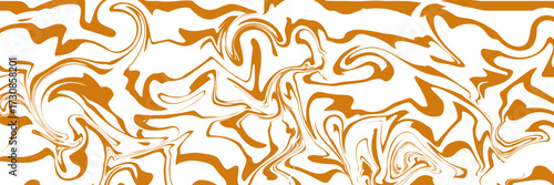 Vector Seamless Border with Flowing Salted Caramel. Abstract Sweet Texture. Creative Food Background for Packaging Design and Advertisement. eps 10