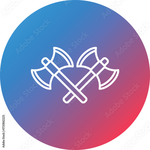 Axe Line Gradient Circle Background Icon