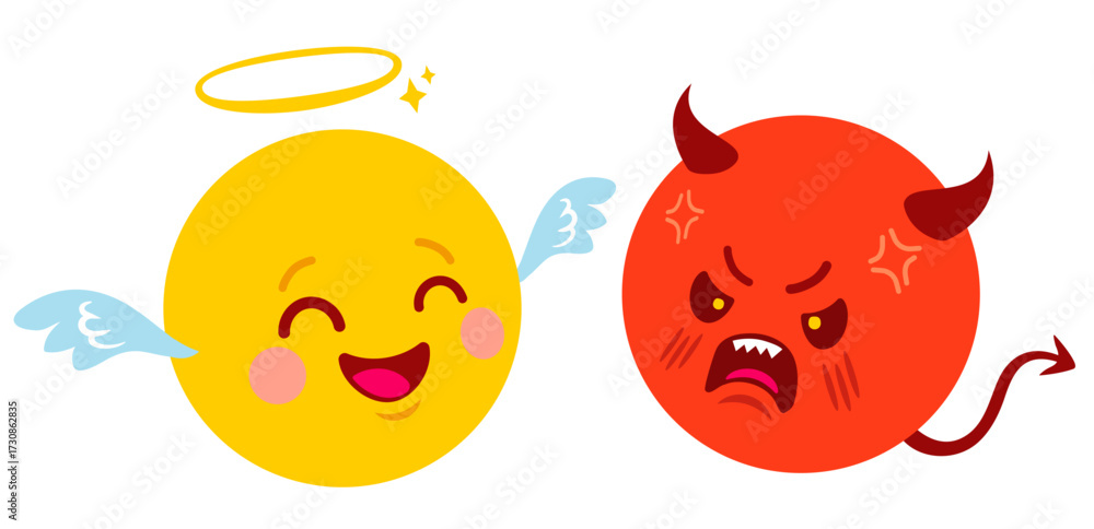 Fototapeta premium Funny and angry smiles