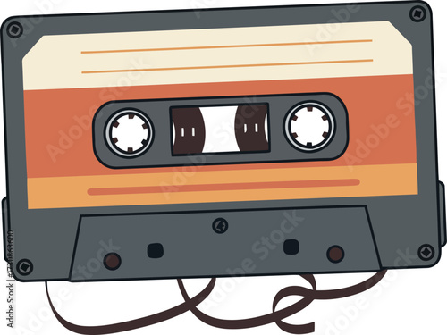Retro cassette tape 80s music nostalgia vintage audio vector