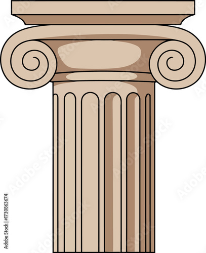 Ionic column classical architecture element antiquity history vector