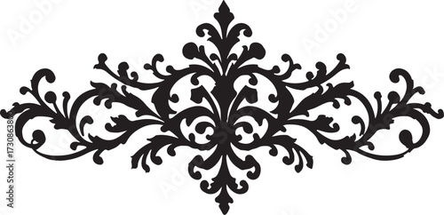 vintage floral corner ornaments. Elegant baroque frame decorations in black vector for invitations, borders, design, and décor art