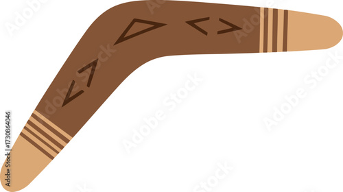 Handcrafted indigenous boomerang australian aboriginal art symbol vector vector