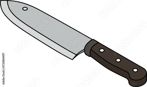 Kitchen chef knife cutting tool for food preparation vector