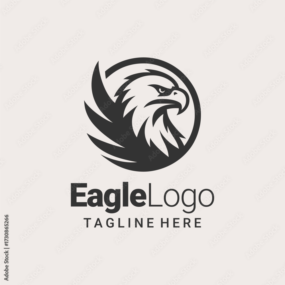 Fototapeta premium Simple Black White Eagle Icon