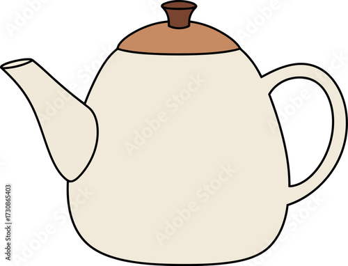 Ceramic teapot classic design beverage container kitchenware vector