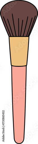 Soft makeup brush for foundation application professional beauty tool vector