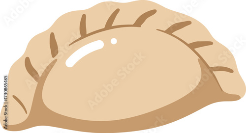 Golden empanada baked pastry delicious food illustration vector