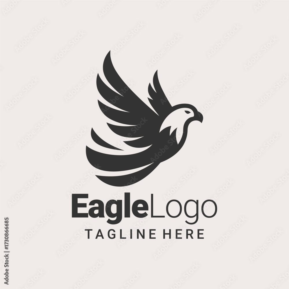 Obraz premium Authentic Eagle Silhouette Logo Design