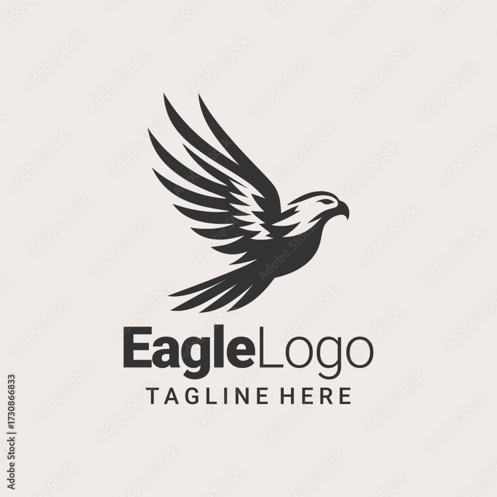 Obraz premium Modern Black White Eagle Graphic