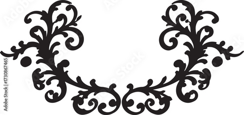 vintage floral corner ornaments. Elegant baroque frame decorations in black vector for invitations, borders, design, and décor art