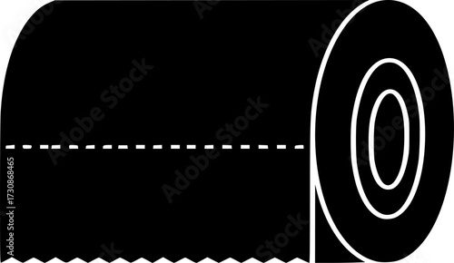 Paper towels flat icon. Rolled paper towel for toilet and kitchen symbol line and solid vector