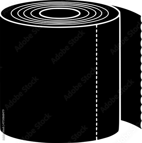 Paper towels flat icon. Rolled paper towel for toilet and kitchen symbol line and solid vector