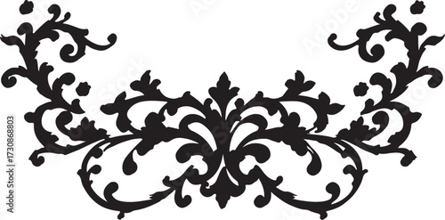 vintage floral corner ornaments. Elegant baroque frame decorations in black vector for invitations, borders, design, and décor art