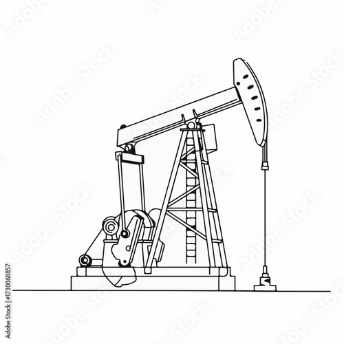 Industrial oil pumpjack extracting resources from the earth, a symbol of energy production.