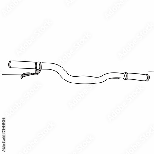 Clean line drawing of bicycle handlebars with grip and brake lever, ready for adventure.
