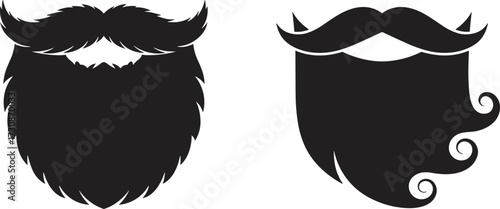Beard and mustache illustration, decorative facial hair design, stylish grooming vector, artistic male fashion artwork, barber icon