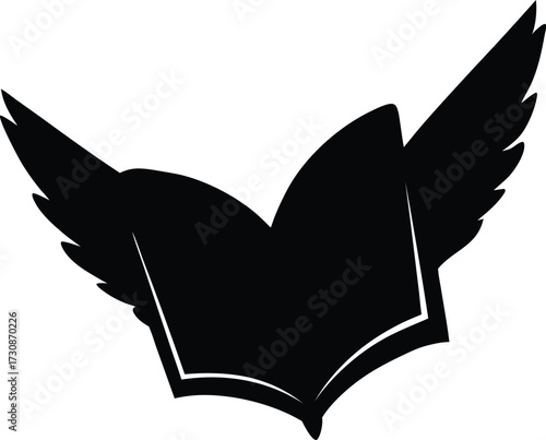 Vactor Silhouette Of A Flying Book fairy