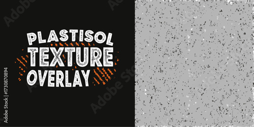 Plastisol texture overlay with speckled pattern for graphic design and printing applications