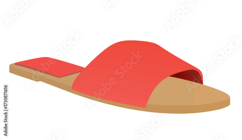 Red woman sandal. vector illustration	
