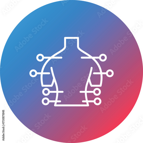 Body Acupuncture Line Gradient Circle Background Icon