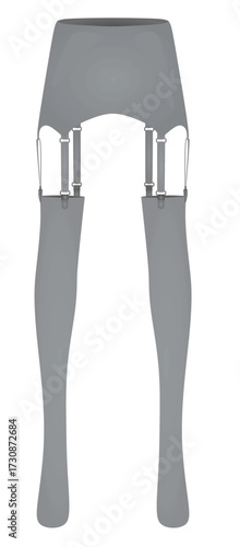 Grey leather garters. vector illustration	

