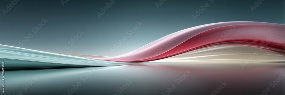 Fototapeta premium Minimalist metallic wave in silver and rose tones for premium product design. 