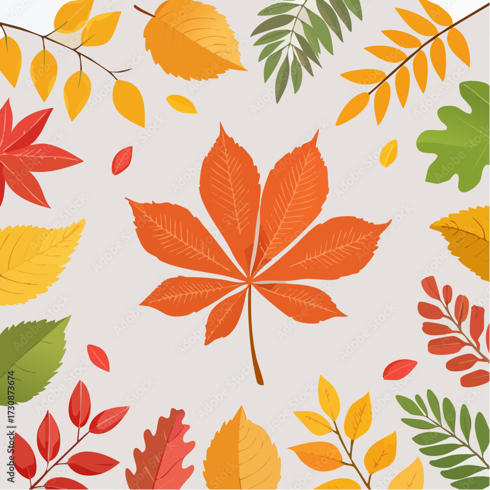 Fototapeta premium Creative season layout of colorful autumn leaves and branches