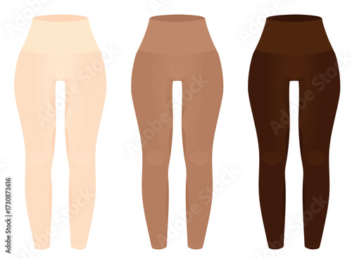 Brown legging tight pants. vector illustration	
