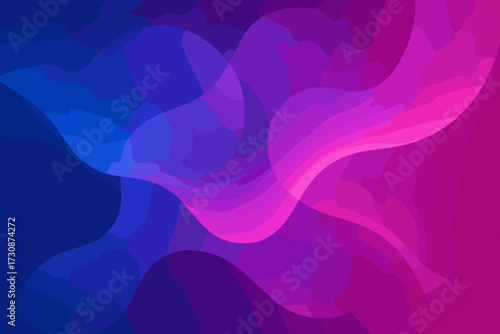 Blending deep shapes gradient abstraction vivid from magenta highlights vector illustration glowing