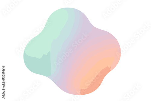 Vector blending green lilac peach illustration organic pastel together gradients blob