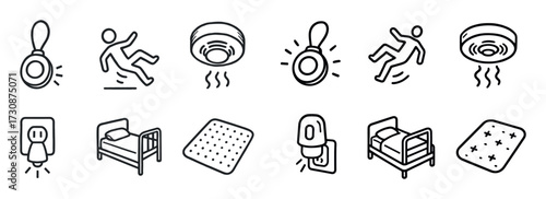 Eldercare Safety Icons