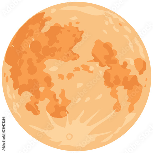 Full Moon Vector Illustration Flat Design