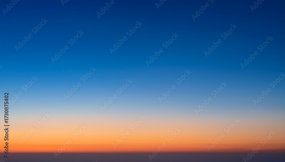 Obraz premium Predawn Clear Sky With Orange Horizon And Blue Atmosphere Smooth Orange Blue Gradient Of Dawn Sky Background Of Beginning Of Day Heaven At Early Morning With Copy Space Sunset Sunrise Backdrop