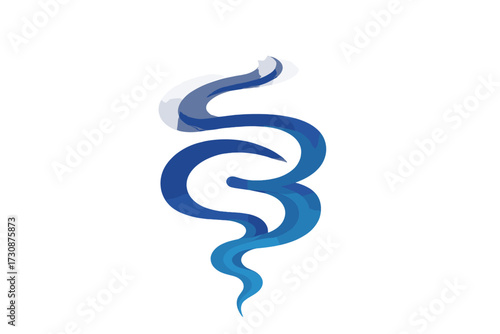 Outward to cyan vector indigo smoke spiraling transitions illustration rings abstract