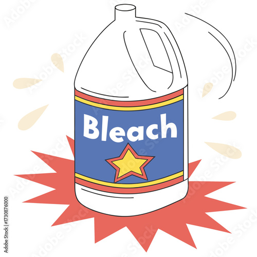 Bleach cleaner product for cleaning and disinfecting surfaces in home and industrial use illustration