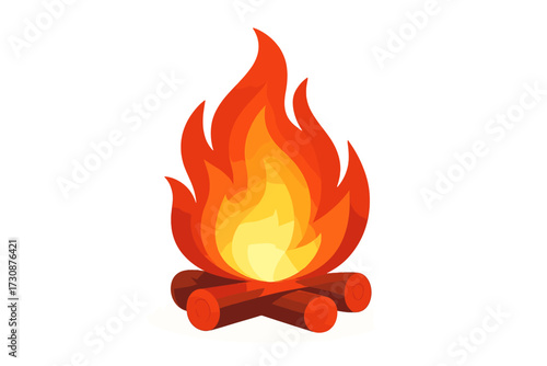 Gradient layered flame illustration gradients glow amber flames fireplace soft vector heat